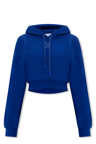 Shop Off-white Blue Cropped Hoodie In New