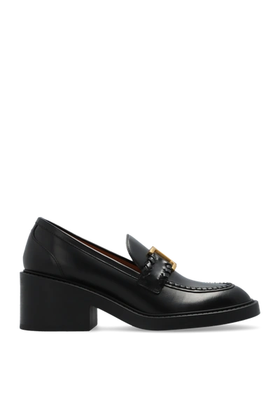 Shop Chloé Black ‘marcie' Heeled Loafers In New