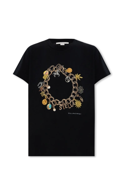 Shop Stella Mccartney Black Printed T-shirt In New