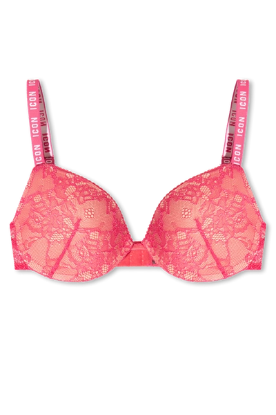Shop Dsquared2 Pink Lace Bra In New