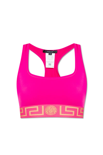 Shop Versace Pink Sports Bra In New