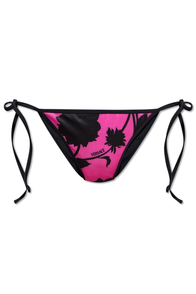 Shop Versace Pink Reversible Bikini Briefs In New