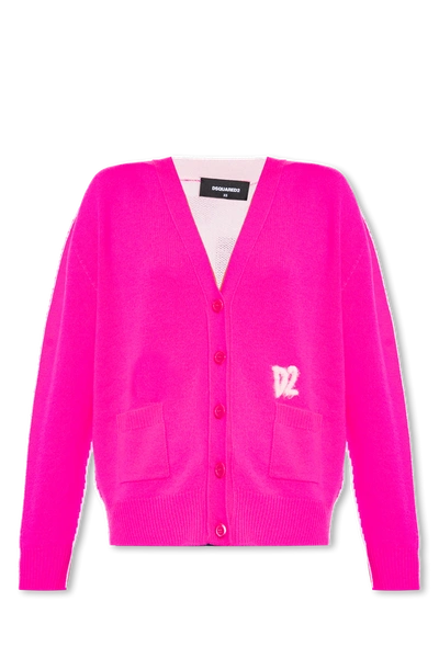Shop Dsquared2 Pink Relaxed-fitting Cardigan In New