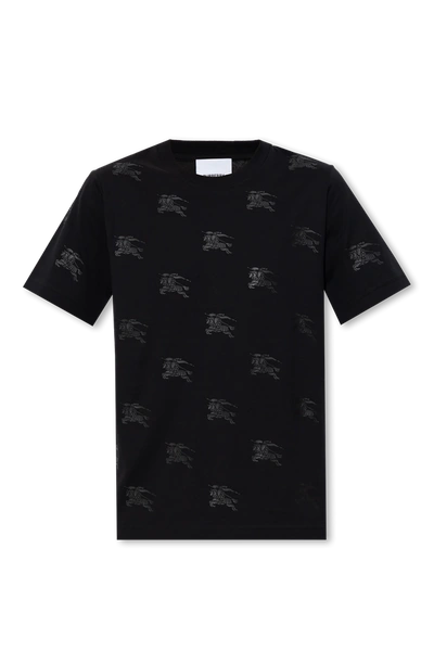 Shop Burberry Black ‘margot' T-shirt With Appliqués In New