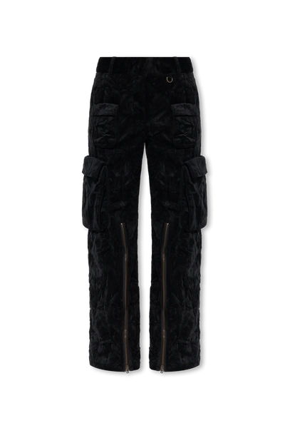 Shop Acne Studios Black Velvet Cargo Trousers In New
