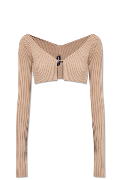 Shop Jacquemus Beige ‘pralu' Ribbed Top In New