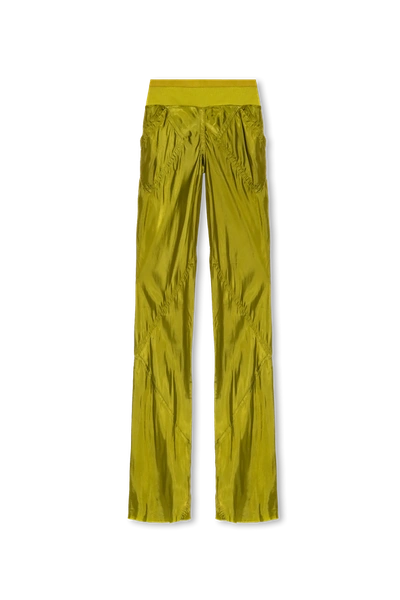 Shop Rick Owens Green Satin Trousers New