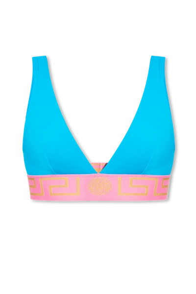 Shop Versace Blue Bikini Top In New