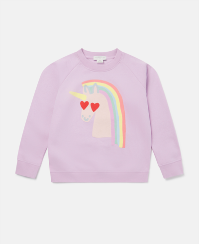 Shop Stella Mccartney Rainbow Unicorn Motif Sweatshirt In Lilac