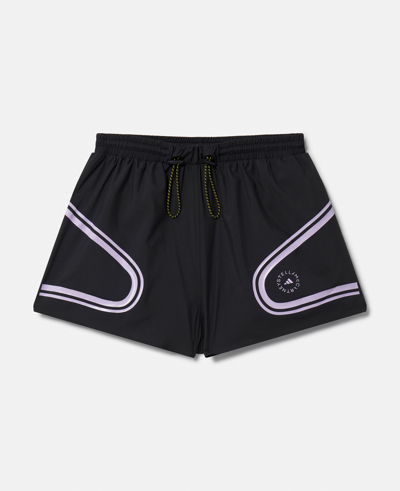 Shop Stella Mccartney Truepace Running Shorts In Black/purple Glow