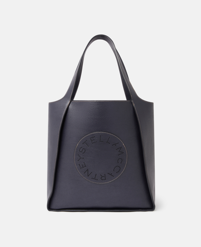 Shop Stella Mccartney Logo Square Tote Bag In Indigo Moon