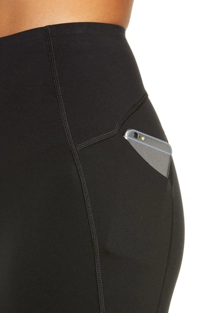 Shop Spanx Every.wear Laser Wave Pocket 7/8 Active Leggings In Very Black