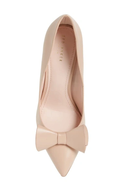 Shop Ted Baker Zafili Bow Pointed Toe Pump In Pale Pink