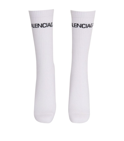 Shop Balenciaga Logo Socks In White