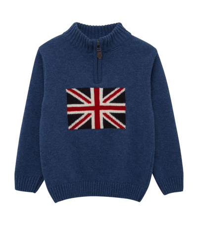 Shop Trotters George Half-zip Sweater (6-11 Years) In Blue