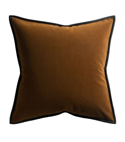 Shop De Le Cuona Merino Velvet Cushion (55cm X 55cm) In Orange