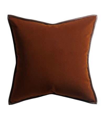 Shop De Le Cuona Merino Velvet Cushion (55cm X 55cm) In Orange