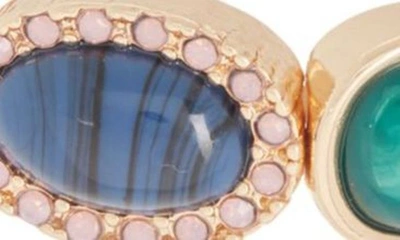 Shop Melrose And Market Mixed Imitation Stone Stretch Bracelet In Multi- Gold