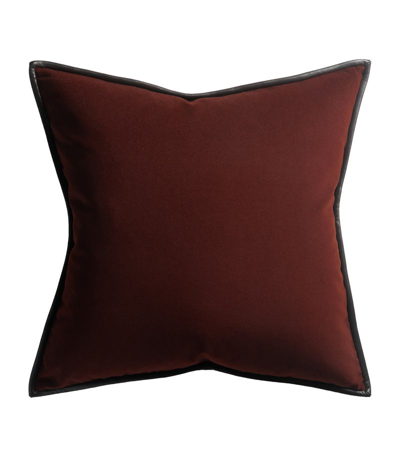 Shop De Le Cuona Merino Velvet Cushion (55cm X 55cm) In Burgundy