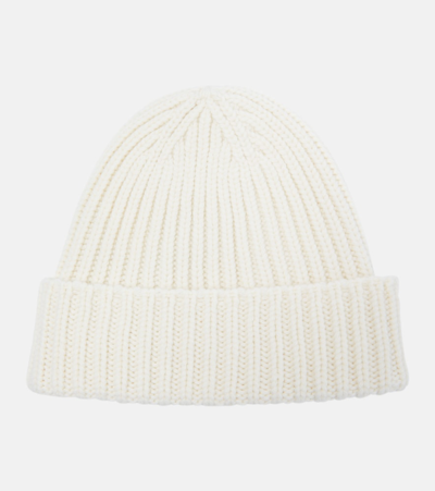 Gucci Womens Ivory Double G Ribbed Wool-blend Knitted Beanie Hat In White