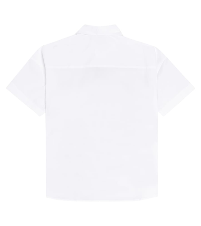 Shop Burberry Printed Cotton-blend Poplin Shirt In White