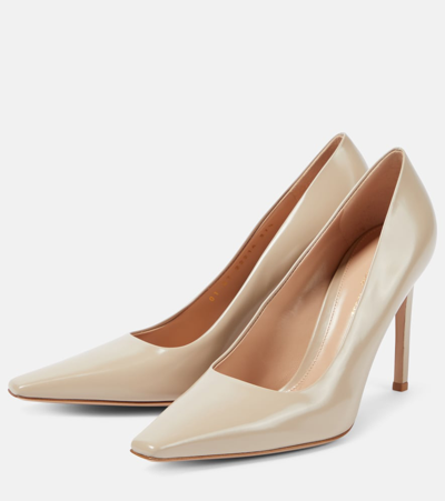 Gianvito Rossi Woman Pumps Platinum Size 9.5 Textile Fibers In Beige