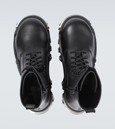 Balenciaga Bulldozer Platform Leather Boots In Black