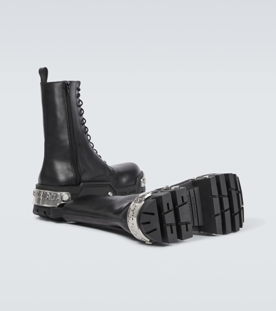 Shop Balenciaga Bulldozer Leather Lace-up Boots In Black