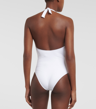 Shop Melissa Odabash Tampa Halterneck Swimsuit In White
