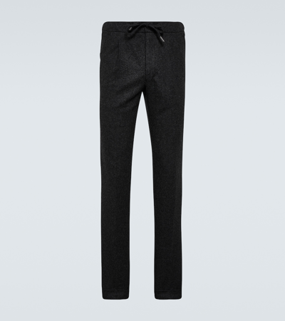 Shop Thom Sweeney Wool Flannel Slim Pants In Grey