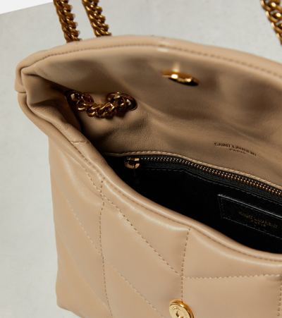 Saint Laurent Toy Puffer Leather Shoulder Bag In Beige