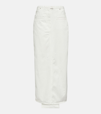 Shop Courrèges Denim Maxi Skirt In White