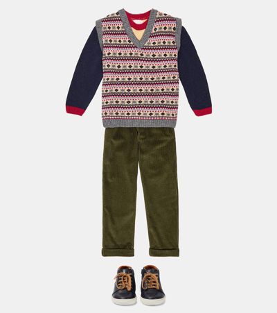 La Coqueta Cacia Fair Isle Wool-blend Sweater Vest In Blue