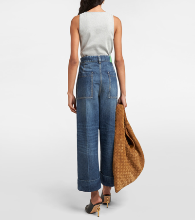 Shop Bottega Veneta High-rise Wide-leg Jeans In Blue