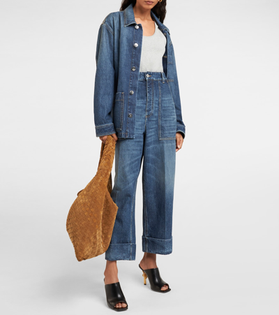 Shop Bottega Veneta High-rise Wide-leg Jeans In Blue