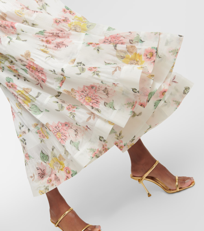 Shop Zimmermann Tiered Floral Midi Skirt In Multicoloured