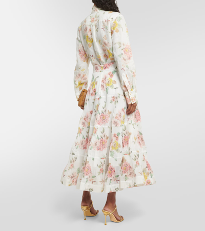 Shop Zimmermann Tiered Floral Midi Skirt In Multicoloured