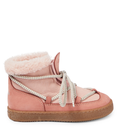 Shop Pèpè Montone Leather Ankle Boots In Pink