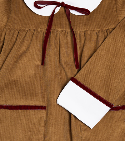 Shop La Coqueta Scarlet Cotton Dress In Brown
