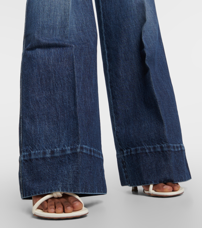 Bottega Veneta High-rise Wide-leg Denim Boyfriend Trousers In Blue