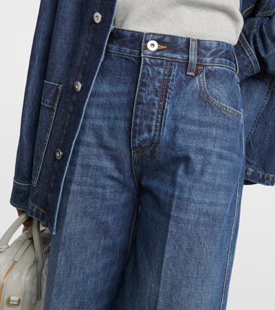 Bottega Veneta High-rise Wide-leg Denim Boyfriend Trousers In Blue