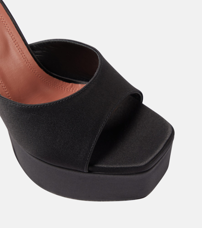 Amina Muaddi Dalida Patent Leather Platform Mules In Black