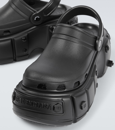 Shop Balenciaga X Crocs Hardcrocs Platform Sandals In Black