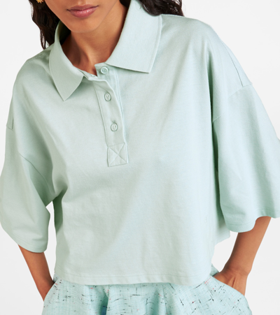 Shop Bottega Veneta Cotton Polo Shirt In Blue