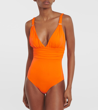 Melissa Odabash Panarea Badeanzug Mit Raffungen In Orange