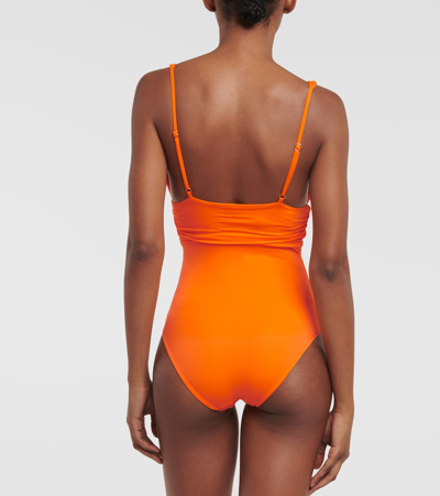 Melissa Odabash Panarea Badeanzug Mit Raffungen In Orange