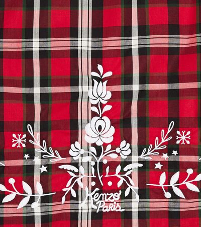 Shop Kenzo Tartan Cotton Shirt In Red