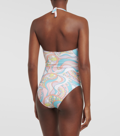 Melissa Odabash Zanzibar Printed Halterneck Swimsuit In Multicoloured