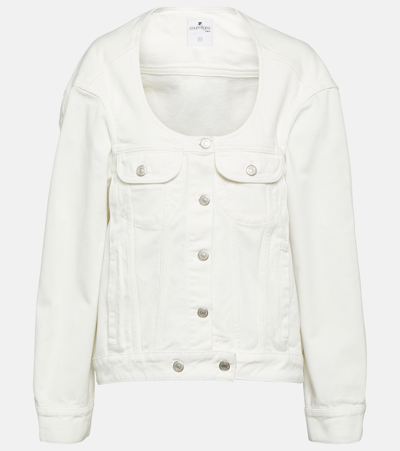 Shop Courrèges Denim Jacket In White