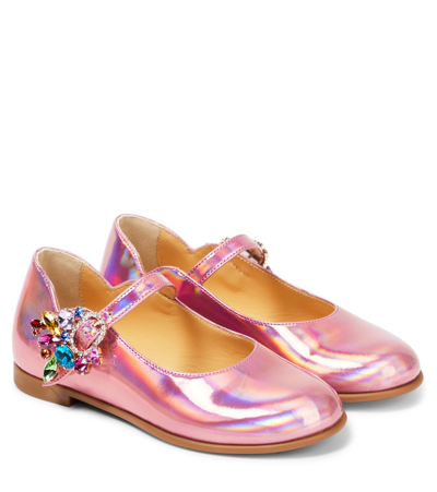 Shop Christian Louboutin Melodie Queenie Leather Ballet Flats In Pink